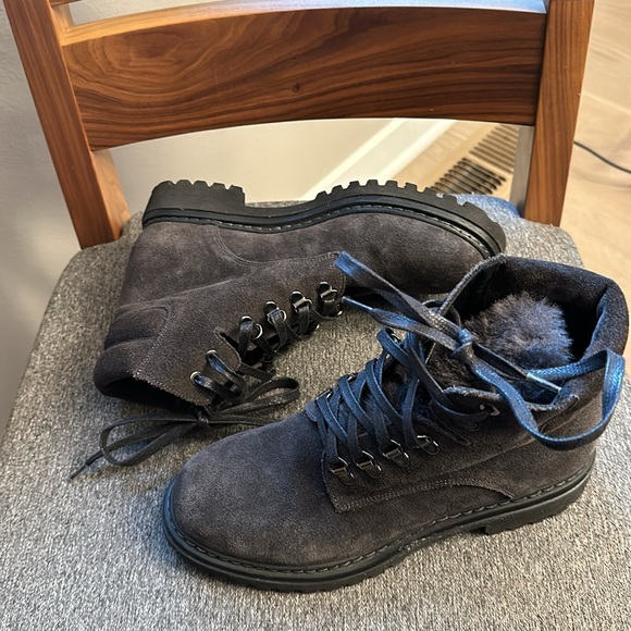 M Gemi Alpi suede boots with shearling lined tongue and leather laces - Picture 2 of 7